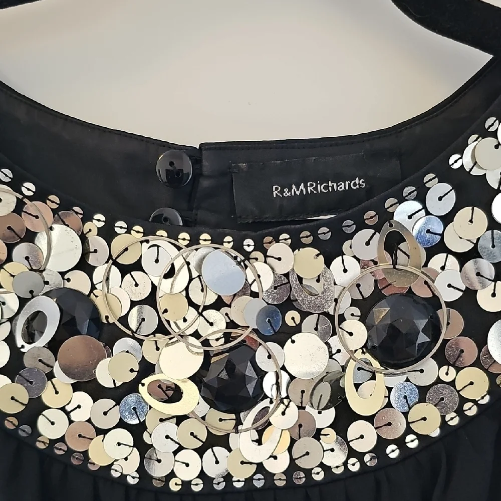 R&M Richards Black Midi Dress Size M - Picture 2 of 9